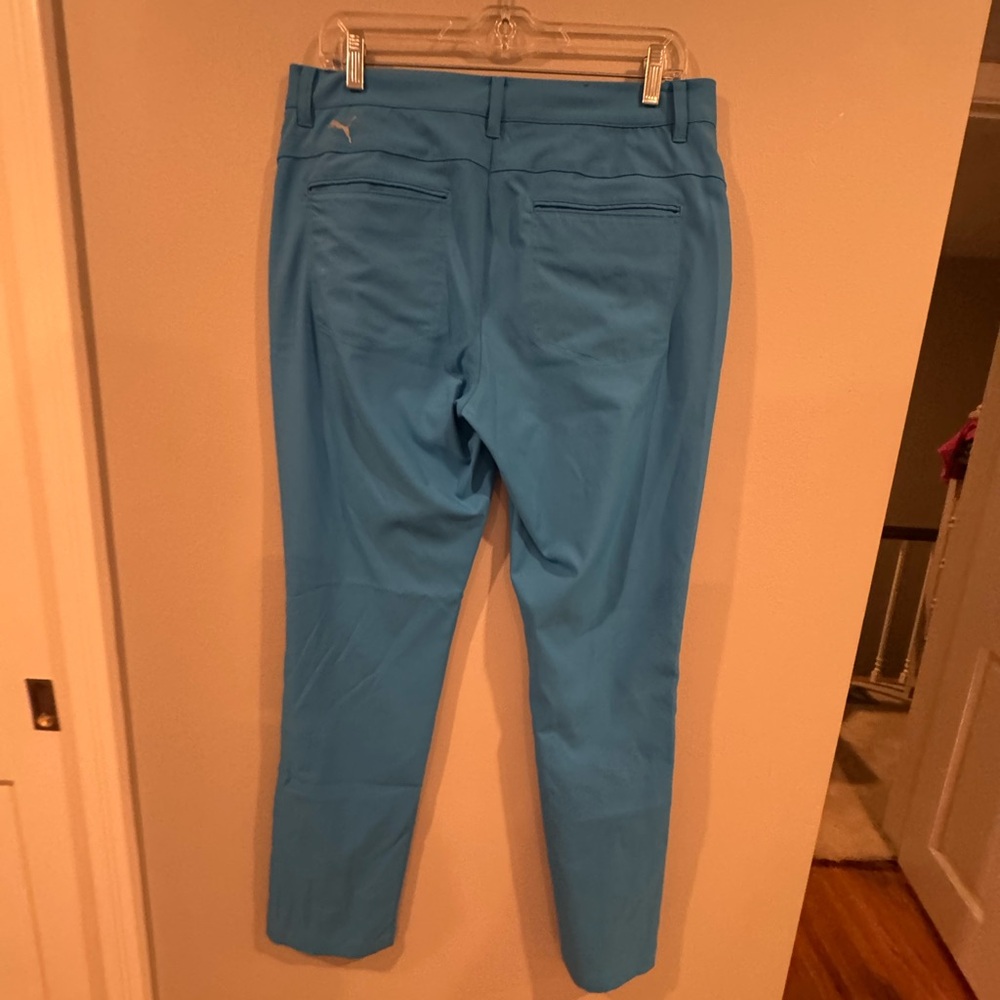 Puma Sport Lifestyle Golf Pants Chino Stretch Tech Performance Men 32x32 Blue - Picture 6 of 10